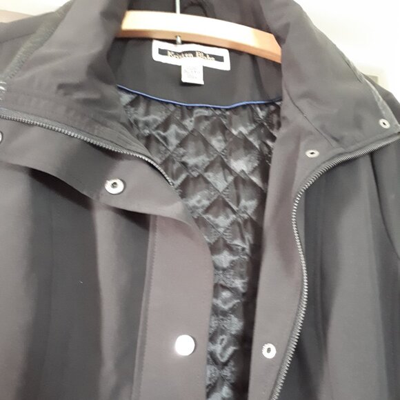 Coat - Black - Size XL - Leather details with zipper and snap closure front - Picture 3 of 7